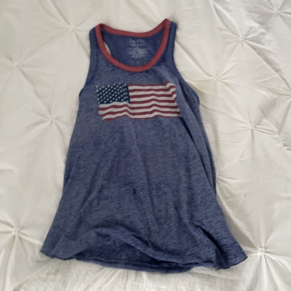 simple blue usa tank top